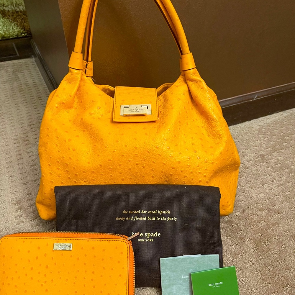 Kate Spade - Orange Ostrich Handbag